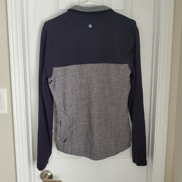 Men's Lululemon 1/4 Zip Purple/ Grey Long Sleeve - Picture 6 of 6